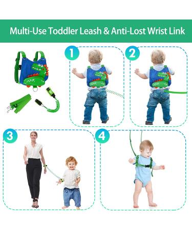 Toddler Leash for Boys  4-in-1 Leash for Kids  Toddler Harness with Leash  Child Leash for Walking with Baby Safety Anti Lost Wrist Link (Dinosaur) - Buy Online on SooperMarket.com