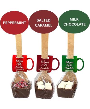 Belgian Milk Chocolate Spoons Individually Wrapped with Mini Dehydrated Marshmallows and Individual Packets of Cocoa Powder Holiday Stocking Stuffers Pack of54 1.25 Ounces Each - Buy Online on SooperMarket.com