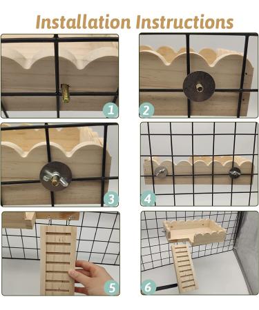 BNOSDM Hamster Wooden Platform with Climbing Ladder - Cage Accessories for Small Animals - Buy Online on SooperMarket.com