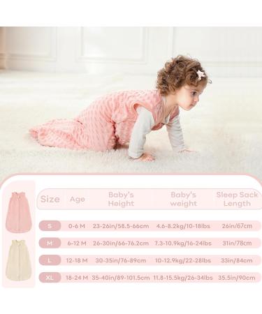 Looxii Baby Sleeping Bag 1.5TOG Cotton Soft Newborn Sleepsack Unisex Baby Wearable Blanket 12-18 Months (Pink & Apricot) - Buy Online on SooperMarket.com