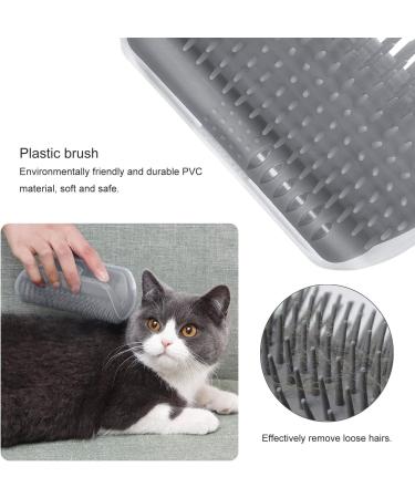 JEEZAO 2 Pack New Version Long Cat Self Groomer Wall Corner Grooming Brush Cat Massage Comb Scratcher with Catnip Bag and Ball Lengthen Comb Teeth (gray) - Buy Online on SooperMarket.com