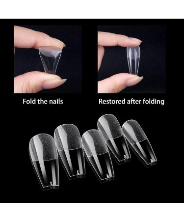 240PCS Medium Coffin Gel Nail Tips Set - Pre-Buffed Artificial Nails Kit - Buy Online on SooperMarket.com
