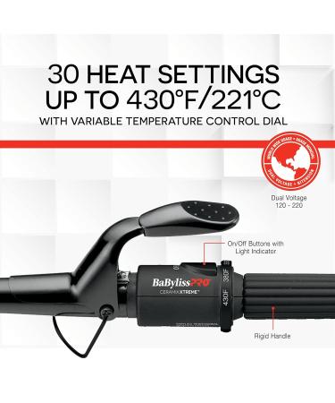 BaBylissPRO Ceramix Xtreme Pointed Barrel Ceramic Curling Iron 1" (25mm) - Buy Online on SooperMarket.com