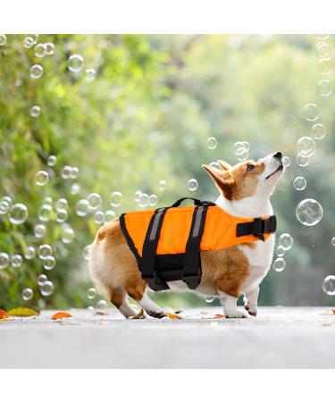 Dog Life Jacket Adjustable Dog Life Jacket Vest Reflective Orange Pet Swimming Jacket Swimwear for Middle and Small Dogs Protection Swimsuit with Rescue Handle High Buoyancy Safety Swimsuit (XS) - Buy Online on SooperMarket.com