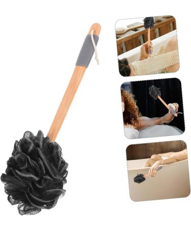 Charcoal Bath Ball & Long Handle Shower Sponge - Exfoliating Body Scrubber for Women & Adults | Skin Cleaning Essentials - Buy Online on SooperMarket.com