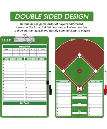LEAP Coach Board Double Sided Premium Dry Erase Clipboard with Marker Pen - Ideal for Baseball, Basketball, Soccer, Football, Ice Hockey - Buy Online on SooperMarket.com