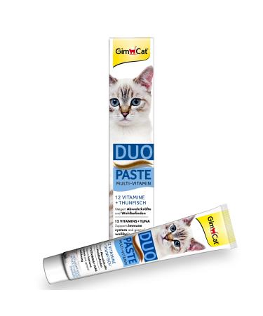 Gimcat duo paste multi -vitamin and tuna - valuable vitamins increase defenses and well -being - 1 tube (1 x 50 g) 12 vitamins and tuna
