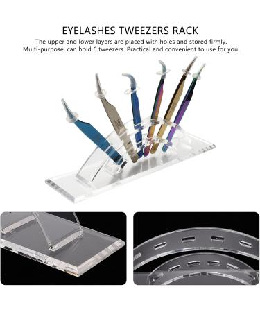 1pc Tweezers Storage Eyelash Stand Tweezers Stand Lash Extension Stand Eyelash Tweezers Holder Eyelash Tweezers for Extensions Display Stand Lash Organizer Dust-proof Acrylic Clamp - Buy Online on SooperMarket.com