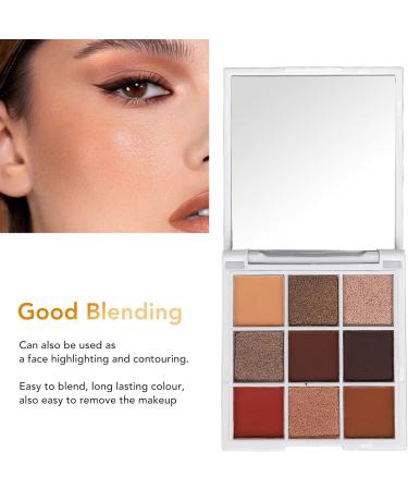 9 Colors Eyeshadow Palette Makeup Palette Eye Shadows Easy Coloring Eyeshadow Makeup Kit Matte Pearlescent Glitter Portable Eye Shadow Powder for Makeup - Buy Online on SooperMarket.com