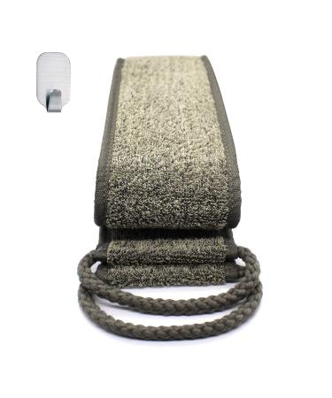 Loofah Back Scrubber, 50 Inch Extra Long Natural Flax Exfoliating Back Scrubber for Shower for Men Women, Deep Clean & Invigorate Your Skin, with Wall Hook