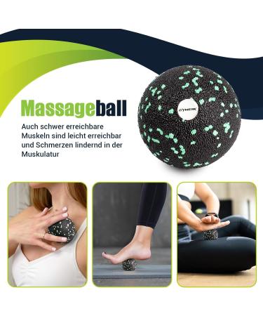 Buy Fascia Roll Set - 3D Texture Massage with Instructions & Poster (German) | Klein Duoball Fascia Ball & Roller - Black Green EPP - International Shipping Available - Buy Online on SooperMarket.com