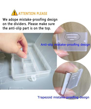 DUOFIRE Adjustable Plastic Organizer Container Storage Box with 15 Grids - 4 Pack, Ideal for Jewelry, Beads, Earrings, Fishing Hooks, Small Accessories - Buy Online on SooperMarket.com