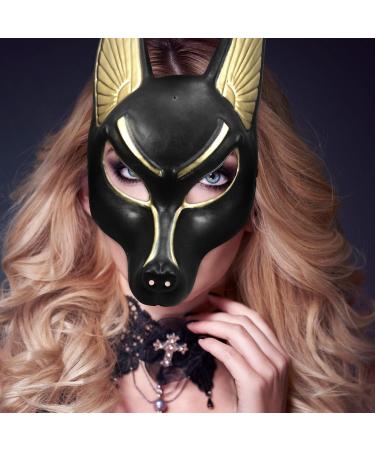 Magiclulu Anubis Mask - Egyptian Costume & Cosplay | Classic Venetian Men's Masquerade & Halloween Party Mask - Buy Online on SooperMarket.com
