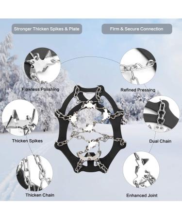 Vdeal Crampons for Boots & Shoes - 19 Stainless Steel Spikes Anti-Slip Winter Shoe Claws for Snow & Ice Gr del Spikes for Hiking & Fishing - Men & Women - Buy Online on SooperMarket.com