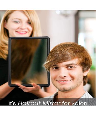 Handheld Hand Mirror for Salon and Barbershops - Portable Black Makeup Vanity Mirror with Handle - Buy Online on SooperMarket.com