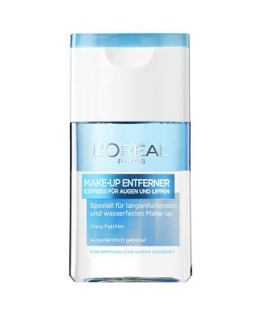 L'Or al Paris make-up remover facial cleaning especially for long-lasting and waterproof eye and lips make-up suitable for sensitive eyes 1 x 125ml 125 ml (1 Pack)