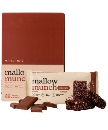 Perfect Keto Mallow Munch | Gluten-Free Keto Breakfast Cereal Bars with Zero Added Sugar | Enjoy the Chewy Treat You Love and Stay Committed to Ketosis | 8 Pack (Chocolate)