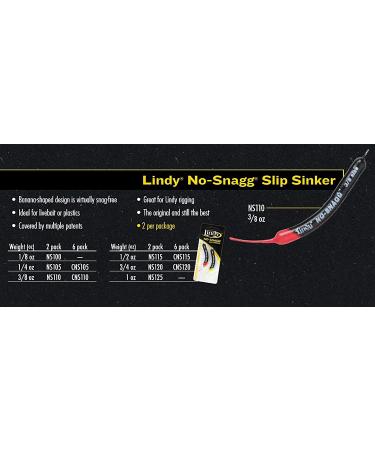 Lindy No-Snagg Slip Sinker 1 oz Standard (2 Pack) - Banana-Shaped Fishing Sinker for Fishing Unfishable Areas - Buy Online on SooperMarket.com