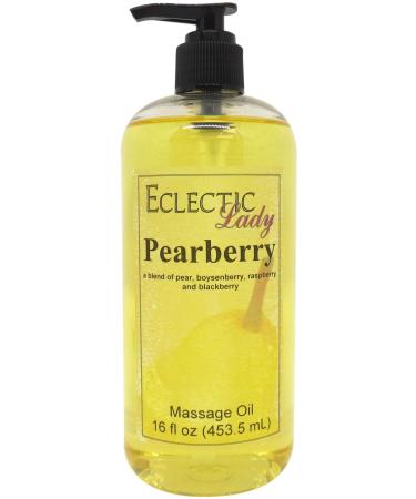 Pearberry Massage Oil 16 oz with Sweet Almond Oil and Jojoba Oil Preservative Free Perfect for Aromatherapy and Relaxation 16 Ounce