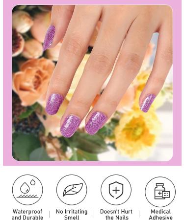 Kalolary Gel Nail Polish Strips Set (Purple) - Semi Cured Waterproof Nail Art Sticker with Nail File - For Women and Girls, UV/LED Lamp Required - Buy Online on SooperMarket.com