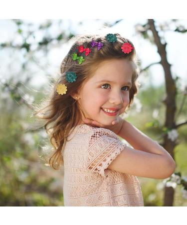 100 Pcs Girls Hair Accessories: Self Hinge Barrettes, Hair Ball Ties, Plastic Clips for Toddler Girls - Bow Flower Hair Tie for Baby Girls (Cool) - Buy Online on SooperMarket.com