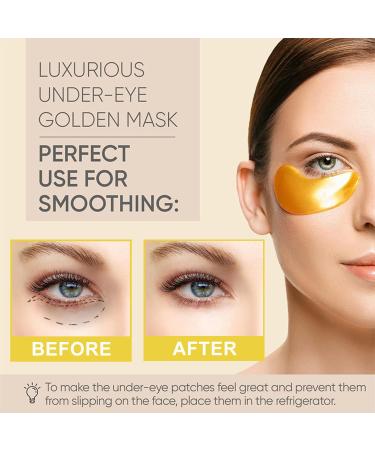 20 Pcs Lip & Eye Masks Set - 24K Gold Gel Under Eye Patches & Cherry Blossom Lip Masks for Fine Lines & Dark Circles - Perfect Birthday Gift for Women - Buy Online on SooperMarket.com