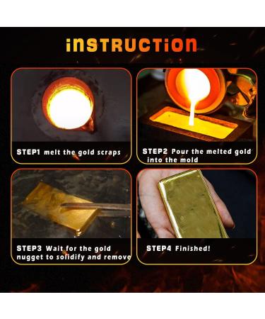100oz Cast Steel Ingot Mold for Gold Silver Copper Aluminum Brass - Buy Online on SooperMarket.com