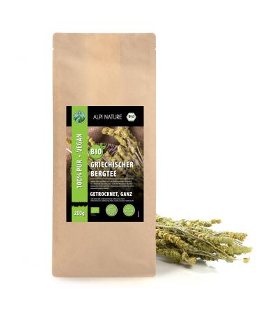 Whole organic Greek mountain tea (200g 7oz) whole flower stalks from controlled organic cultivation gently dried Sideritis Scardica Bio Mursal tea 200 GR