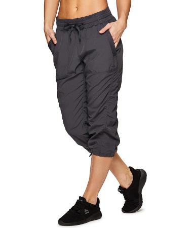 RBX Active Women's Lightweight Stretch Woven Drawstring Capri Pant - Charcoal, Size Large - Buy Online on SooperMarket.com