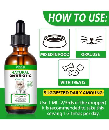 Cat Antibiotics & Supplements - Immune Support, Allergy Relief, UTI Prevention - Chicken Flavour - 2 Fl Oz - Buy Online on SooperMarket.com