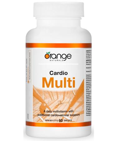 Orange Naturals - Cardio Multi 60 Tablets - Daily Multivitamin for Men and Women with Additional Cardiovascular Support - Includes Potassium Citrate Vitamin K2 Iodine CoQ10 Magnesium and More