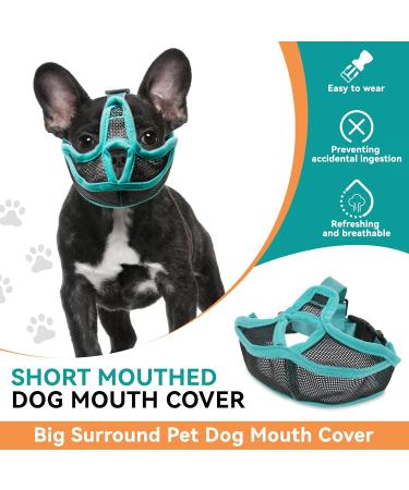 Adjustable Mesh Muzzle for Short Snout Dogs - Breathable Anti-Bite Solution for French Bulldogs - Buy Online on SooperMarket.com