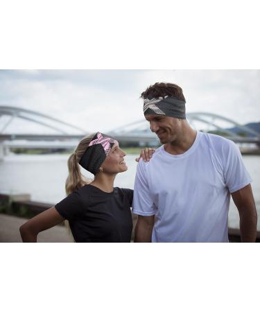 Sports Headband for Turning - Lightweight Elastic Quick-Drying Ideal for Hiking Running Biking and Skiing - Black Gray - Single Pack - Buy Online on SooperMarket.com