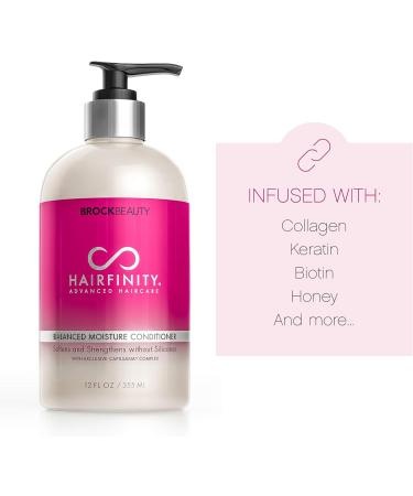 Buy Hairfinity Balanced Moisture Biotin Conditioner - Repair Damaged Dry Curly & Frizzy Hair - Thickening Formula for Thin Hair - Color-Safe Treatment - 12Oz - Buy Online on SooperMarket.com