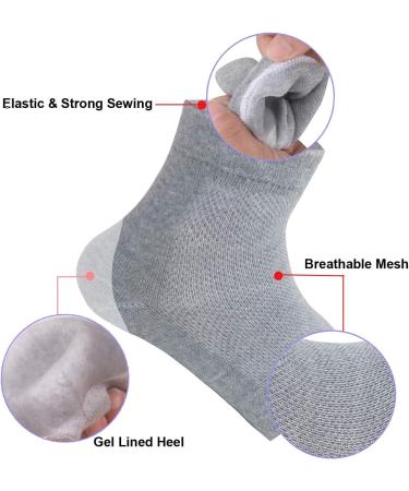 Vented Moisturizing Gel Heel Socks 3 Pairs Toeless Spa Sock for Foot Care Treatment Cracked Heels Dry Feet Foot Calluses (Black) - Buy Online on SooperMarket.com