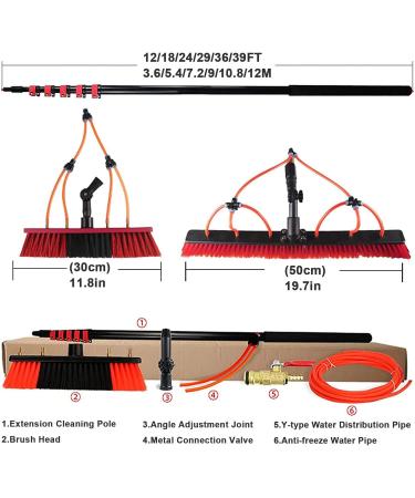 Water Fed Pole Kit Window Cleaning Pole Water Fed Telescopic Brush Extendable Cleaner Conservatory Roof for Photovoltaic Panel Cleaning Trucks 3.6M-12M 30cmbrush-18FT/5.4M 55cm Brush Head 8M/27FT - Buy Online on SooperMarket.com