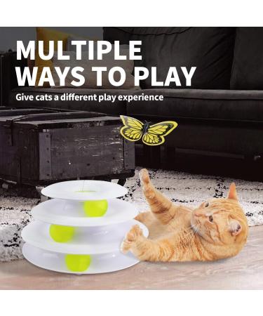 All for Paws 2 in 1 Interactive Cat Tower Butterfly Toy - Automatic Flutter Bug & Ball Track Kit for Smart Kittens - Engaging 360 Rotating Cat Toy - Buy Online on SooperMarket.com