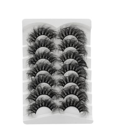 Selawasty long 22mm false eyelashes dramatic fluffy nerwimper faux 5D fluffy wrong eyelashes curly eye eyelashes 7 pairs pack-9 a-9