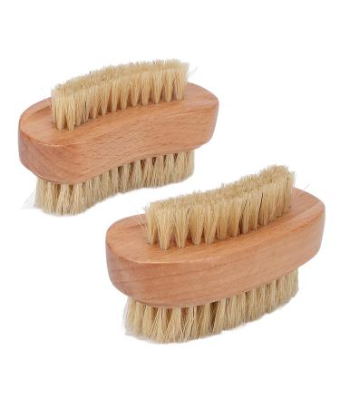 Double-Sided Wooden Nail Brush - Natural Bristle Hand & Fingernail Cleaner | Eco-Friendly Manicure & Pedicure Accessories for Men & Women - Buy Online on SooperMarket.com