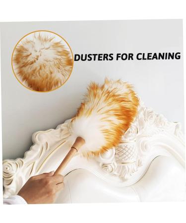 Lambswool Duster with Wooden Handle 21 Inch Anti-Static Duster Flexible Dusters for Cleaning Ceiling Fans Computer Screens Bookshelves Duster Lambswool Duster Dusters 54cm - Buy Online on SooperMarket.com