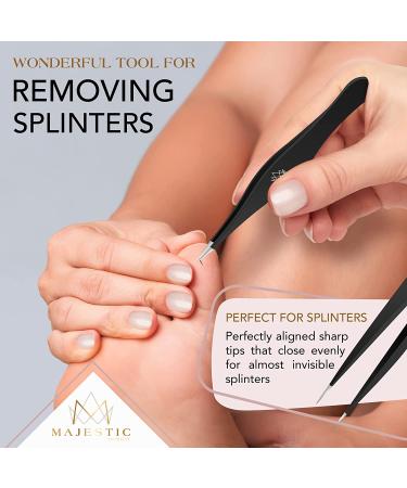 Fine Point Tweezers for Precision Plucking - Stainless Steel Splinter and Hair Removal Tool by Majestic Bombay - Buy Online on SooperMarket.com