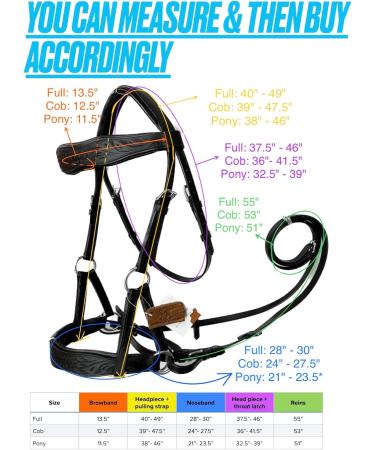 Amazing Horse Stuff Sidepull Bridle - Designer Hand Carving Curved Riding Straps | Full Cob Pony - International Shipping Available - Buy Online on SooperMarket.com