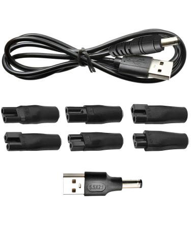 5V razor charger cable 8pcs multifunction USB adapter for most razors power supply LDE cable replacement for razor charger (a)