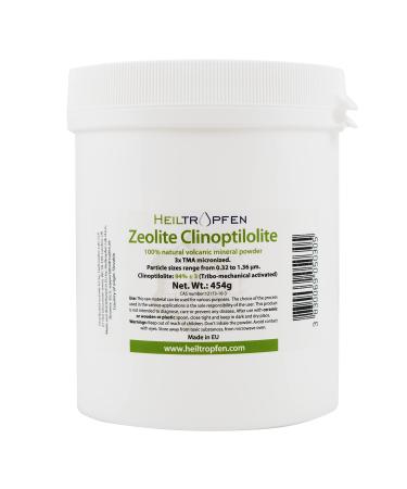 Heiltropfen Zeolite Powder | 1 Pound - 454 g | Ultra FINE Less-Than 2 m | Clinoptilolite 94%+-3 | 3X Activated | Natural Mineral Dust