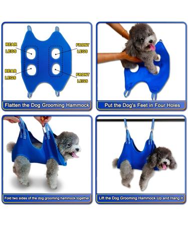 OVTEXZOG Dog Grooming Hammock Harness Dog Sling for Nail Clipping/Trimming Pet Grooming Restraint Bag with Nail Clippers Trimmer Dog Grooming Supplies Kit for Claw Care (X-Small 14LB Max/Blue) - Buy Online on SooperMarket.com