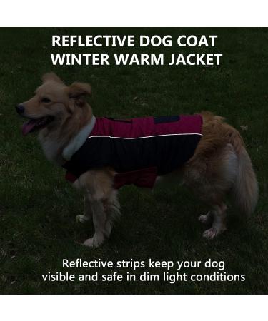 Etechydra Reversible Waterproof Dog Coat Vest with Reflective Trim, Warm Fleece Collar | Red+Black | Small - Buy Online on SooperMarket.com