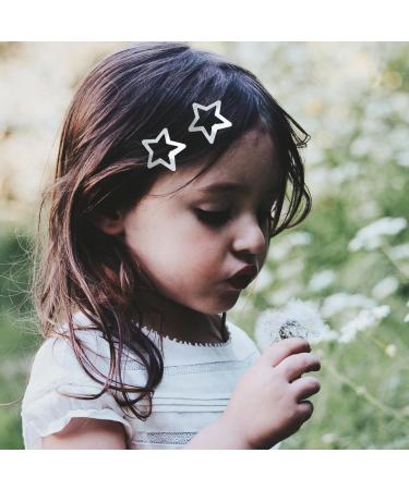 Star Hair Clips 20 Pieces Small Metal Snap Hair Clips Hair Barrettes Hair Accessories Silver - Buy Online on SooperMarket.com