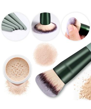 HEYMKGO 15Pcs Makeup Brush Set - Premium Synthetic Bristles for Liquid & Powder Makeup Application - Green - Buy Online on SooperMarket.com