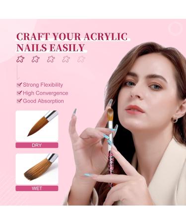 Saviland Acrylic Nail Brush Set - 4PCS Pink Leopard Print Brushes for Nail Extensions & Carving - Sizes 8/10/12/14 - Buy Online on SooperMarket.com