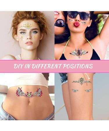 Mermaid Face Gems - 4 Sets Body & Eye Jewels for Women | Rave & Festival Party Accessories - Buy Online on SooperMarket.com